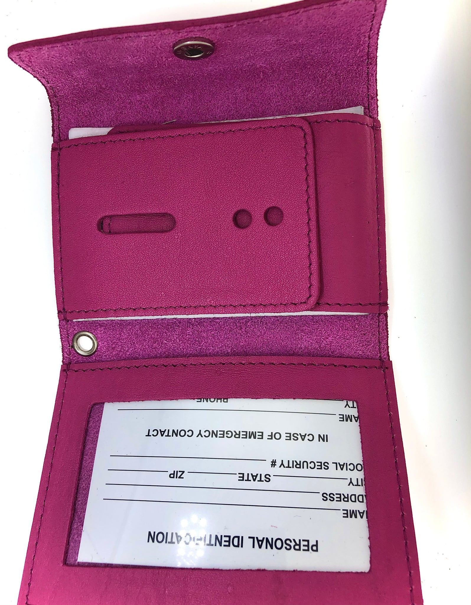 Pink Leather Universal Badge & ID Case
