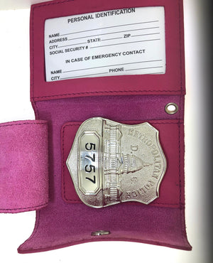 Pink Leather Universal Badge & ID Case
